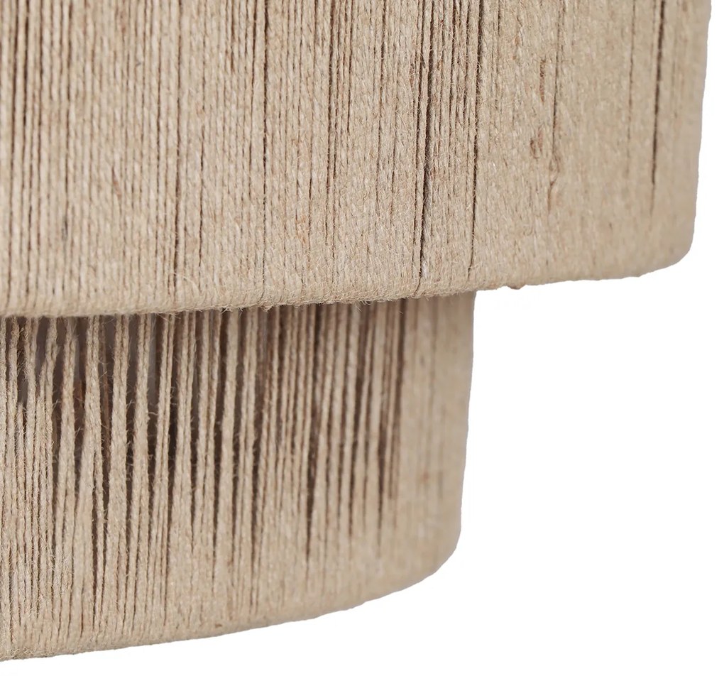 Japandi hanglamp zwart met bruin touw 60cm - SmillaJapandi E27 Scandinavisch rond Binnenverlichting Lamp