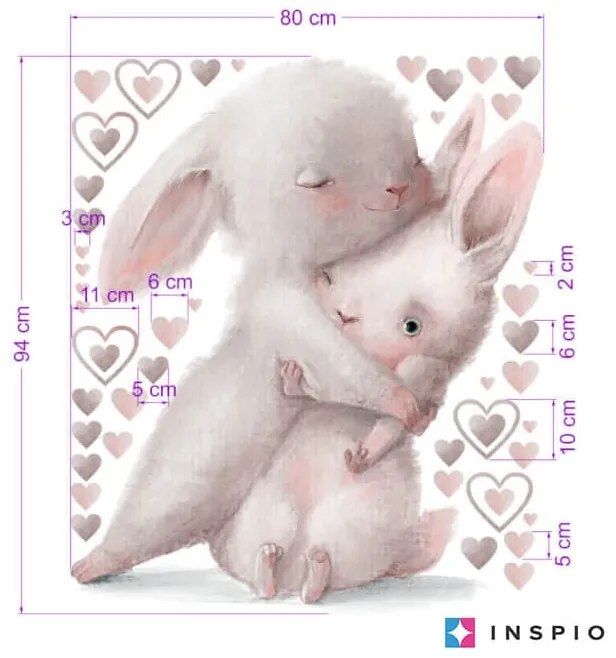 INSPIO Aquarel Muursticker - Kaninchen