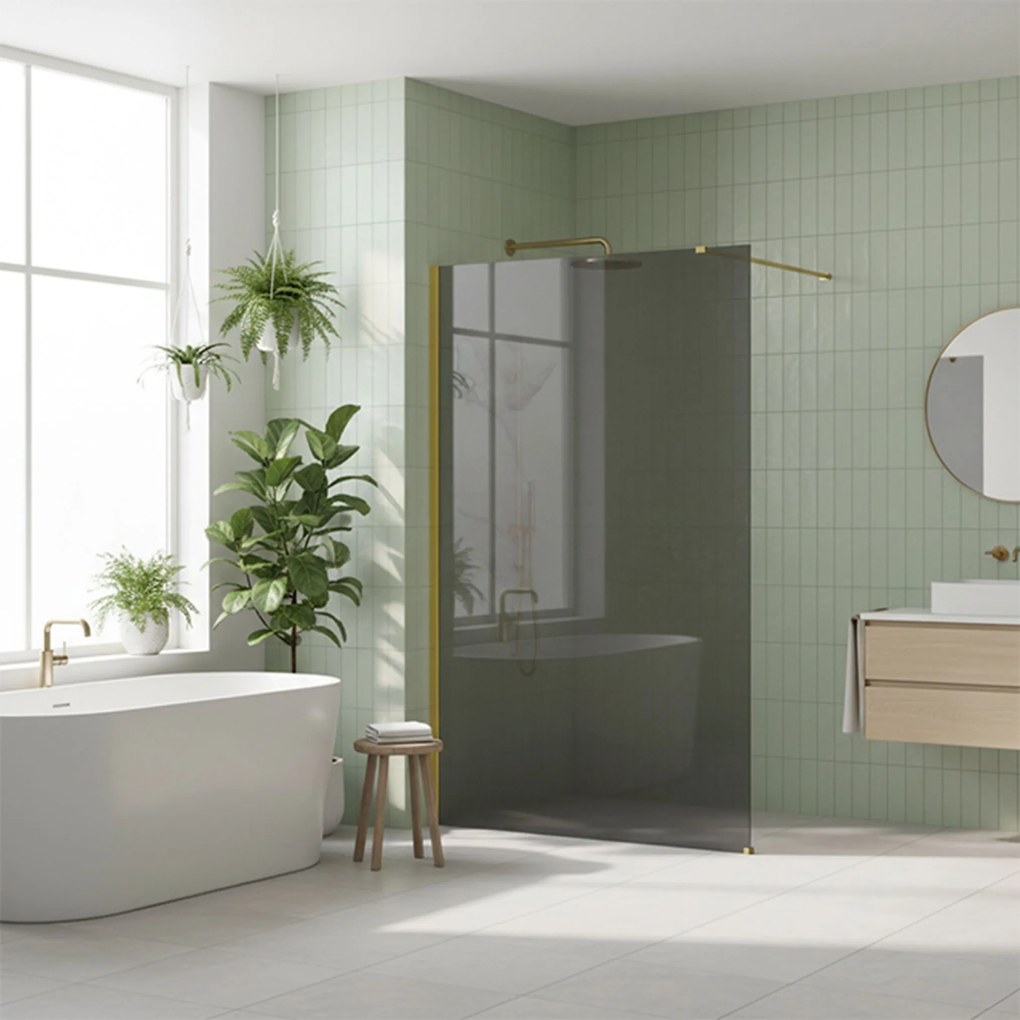 Walk-in douchewand Rea Flexi Grey / Gold 100