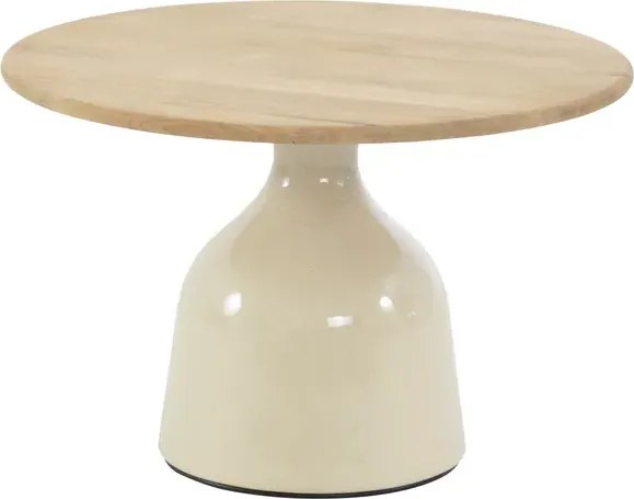 4 Seasons Outdoor June loungetafel crème met rond blad Ø 60 cm SALE Loungetafel beige weerbestendig