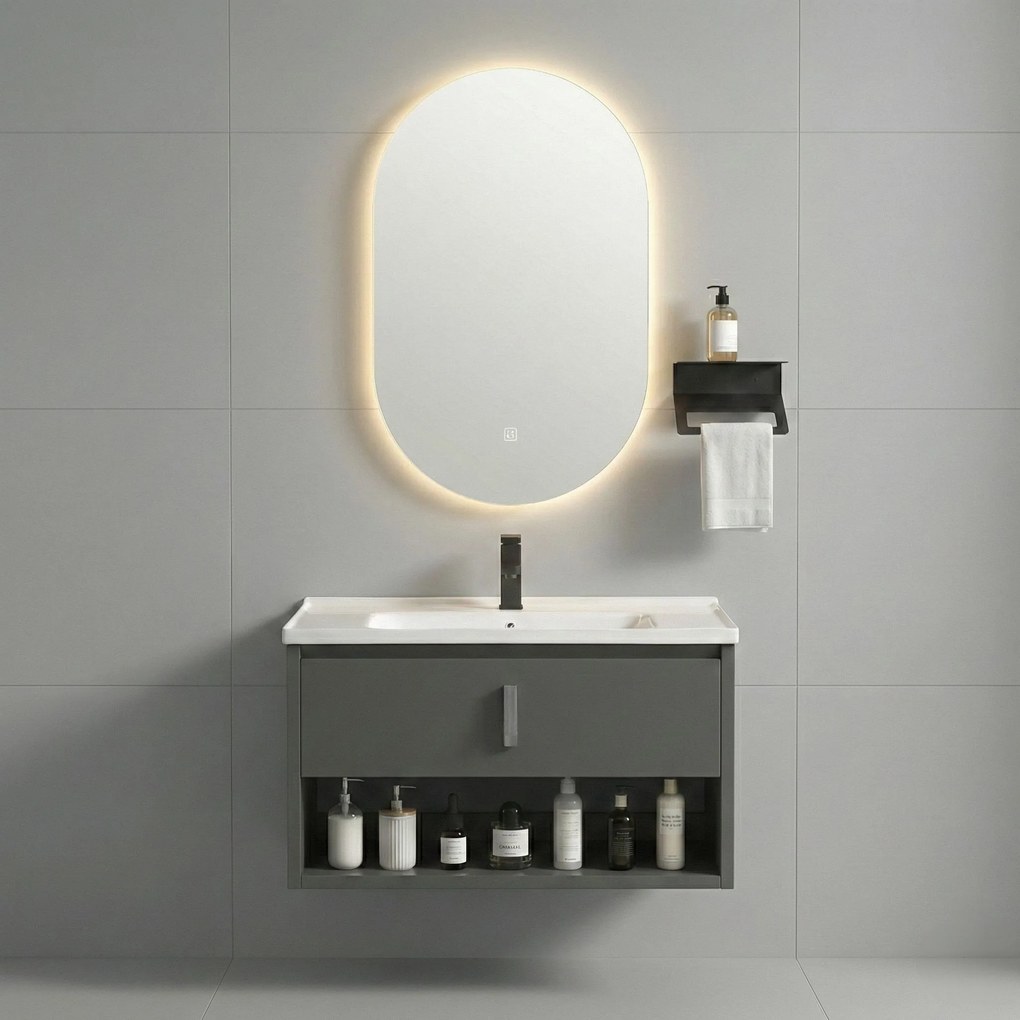 Badkamermeubelset met wastafel Toledo 60cm Grey