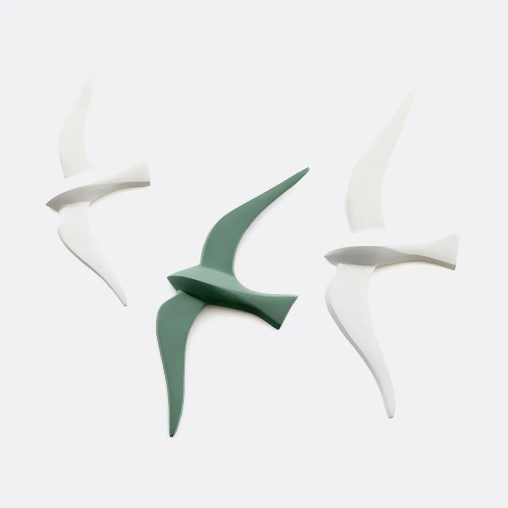 Set van 3 decoratieve vogels voor aan de wand, Tuga