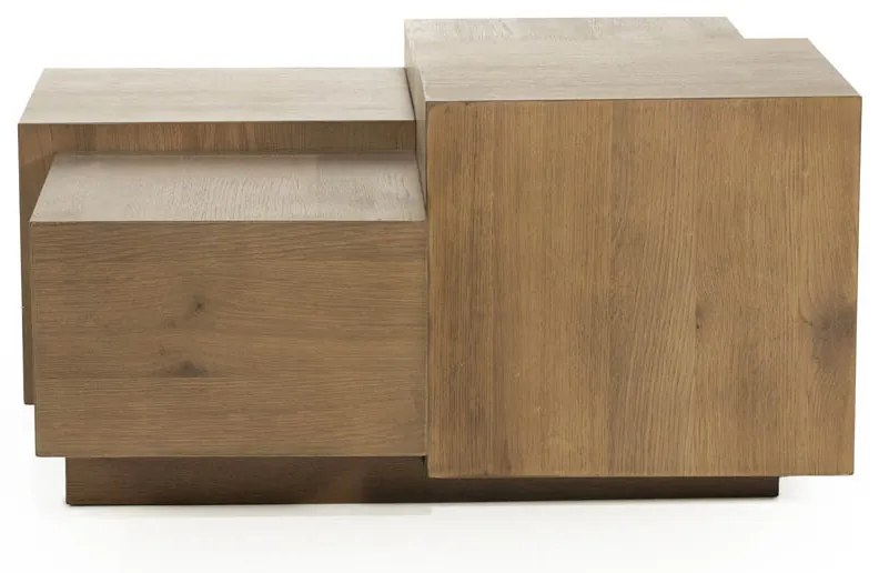 Blokken Salontafel Eiken Bruin 80x80 Cm - 80 X 80cm.