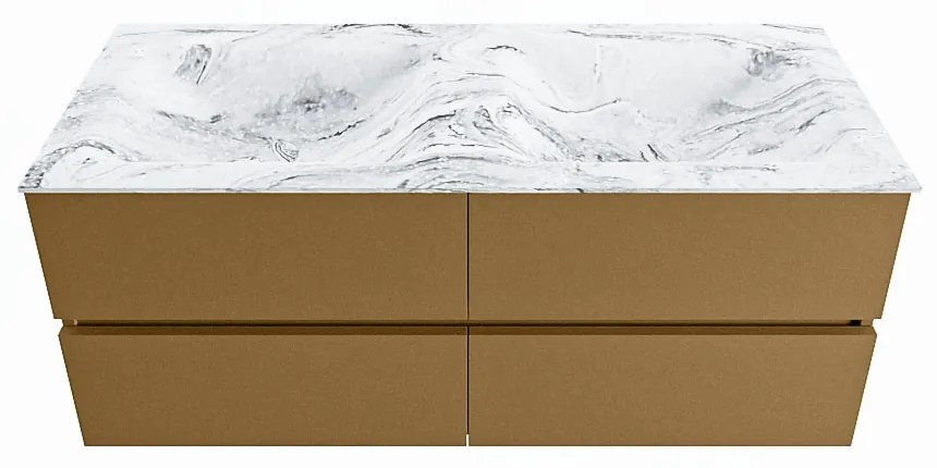 Mondiaz Vica DLux badmeubel 120cm oro 4 lades met wastafel glace dubbel 2 kraangaten