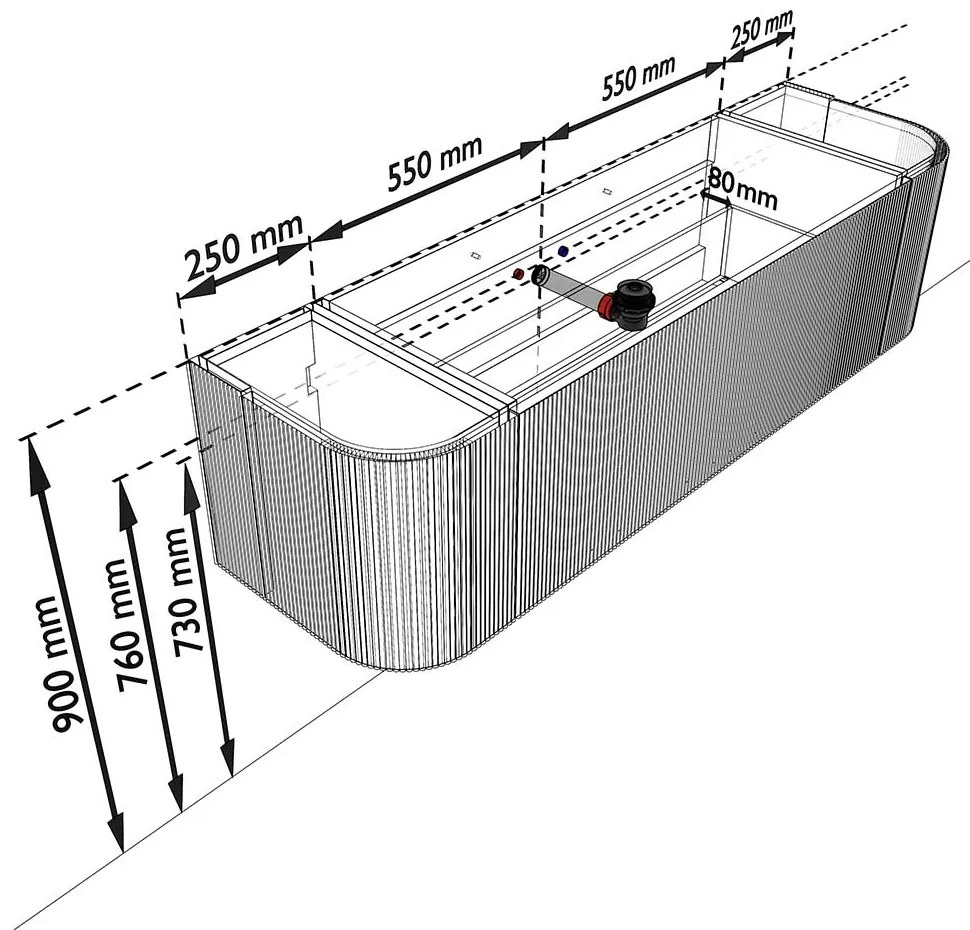 Mondiaz Kurve-dlux 160cm badmeubel ronding links/rechts shadow met 1 lade en 2 deuren en wastafel big medium midden zonder kraangat lava