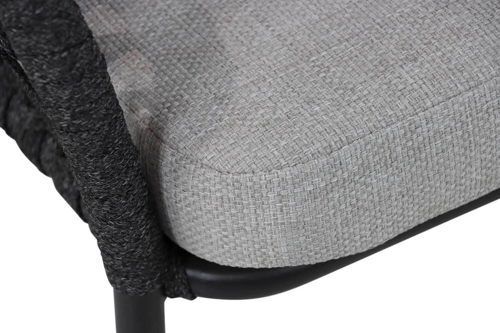 Tuinset Ronde Tuintafel 2 personen 70 cm Aluminium/rope Grijs Coco Puerto/Como