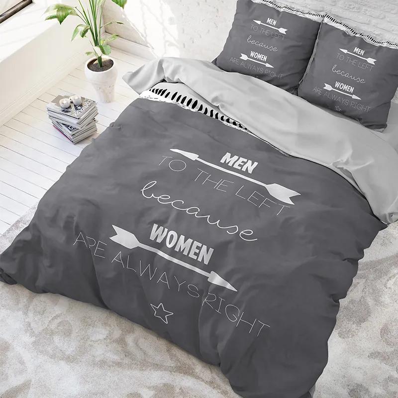 DreamHouse Bedding Women Always Right - Antraciet 1-persoons (140 x 220 cm + 1 kussensloop) Dekbedovertrek