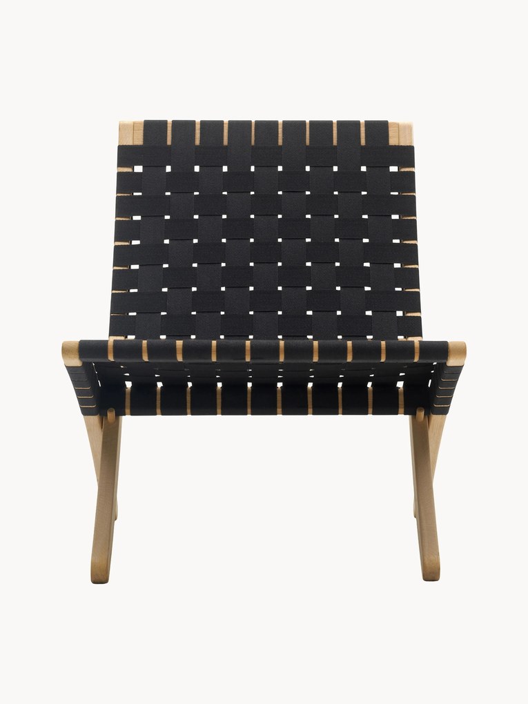 Inklapbaar loungefauteuil MG501 Cuba met handgevlochten zitvlak en rugleuning