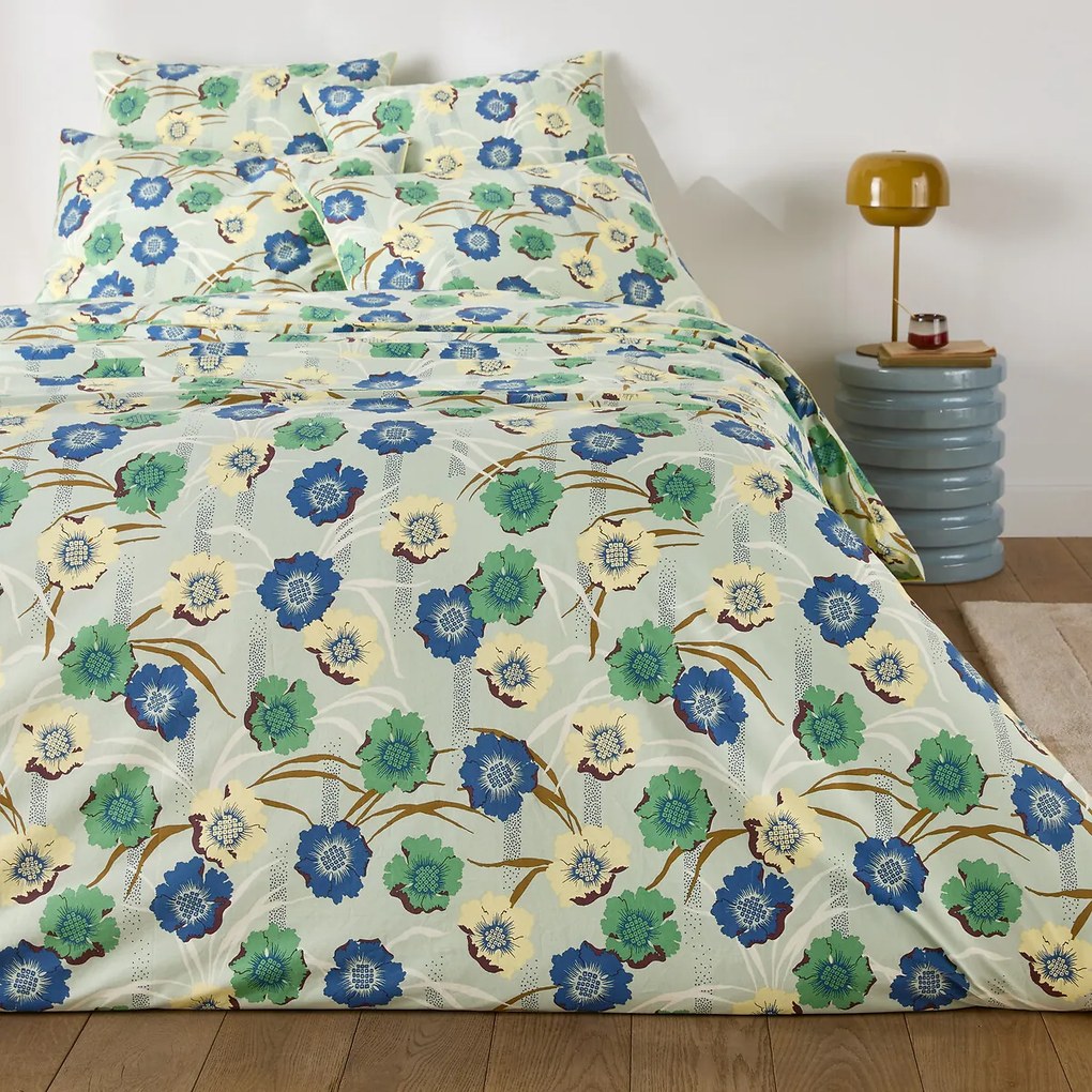 Kussensloop in perkalkatoen, bloemenprint, MOWAN