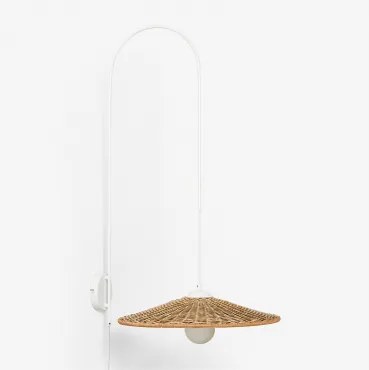 Sopant Buitenwandlamp Van Ijzer En Synthetisch Rotan Wit & ↑100 Cm - Sklum