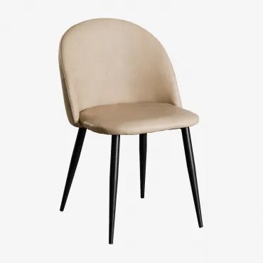 Set Van 4 Eetkamerstoelen Bekleed Met Kunstleer Kana Bruin - Tarwe & Zwart - Sklum