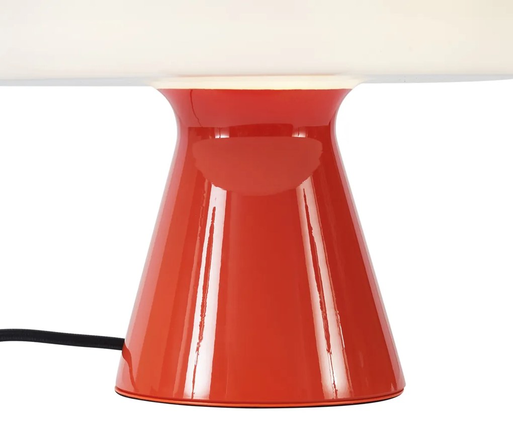 Retro tafellamp rood met wit - Knop