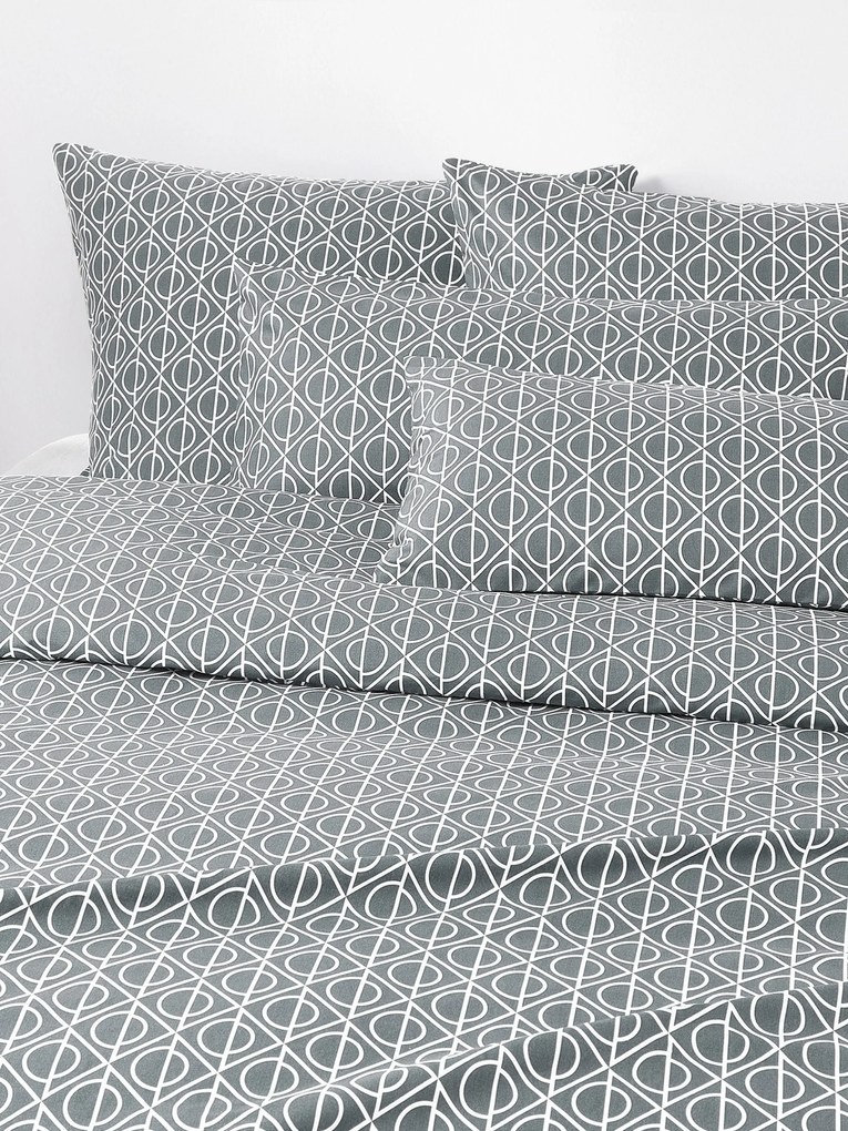 Katoenen dekbedovertrek Jella met geometrische print