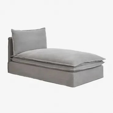 Modulaire Chaise Longue Module Voor Modulaire Bank In Linnen En Katoen Grace Stof Donkergrijs - Sklum