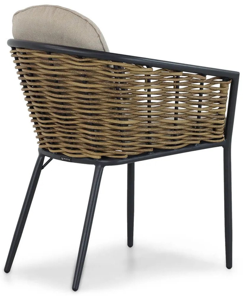 Tuinstoel stapelbaar Aluminium/wicker Grijs-antraciet Lifestyle Garden Furniture Nice