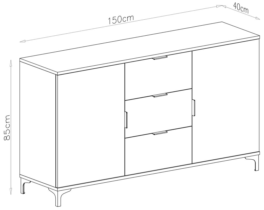 Kast LANA 04 Eiken Artisan - STAANDE 2-DEURS KAST MET LADEN