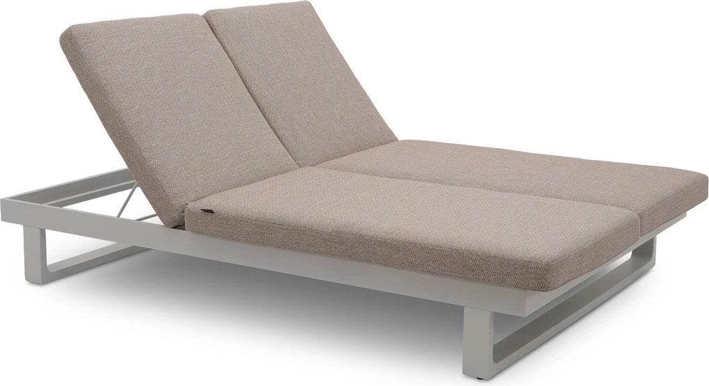 Lifestyle Garden Furniture Massimo Ligbed Met Kussen Wit/sandy Aluminium Wit