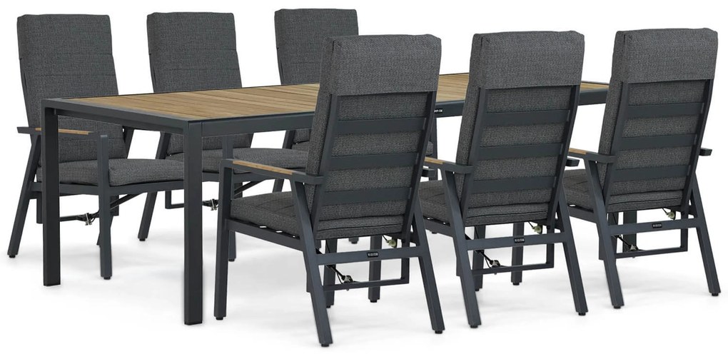 Tuinset 6 personen 240 cm Aluminium Grijs Lifestyle Garden Furniture Marseille/Valence
