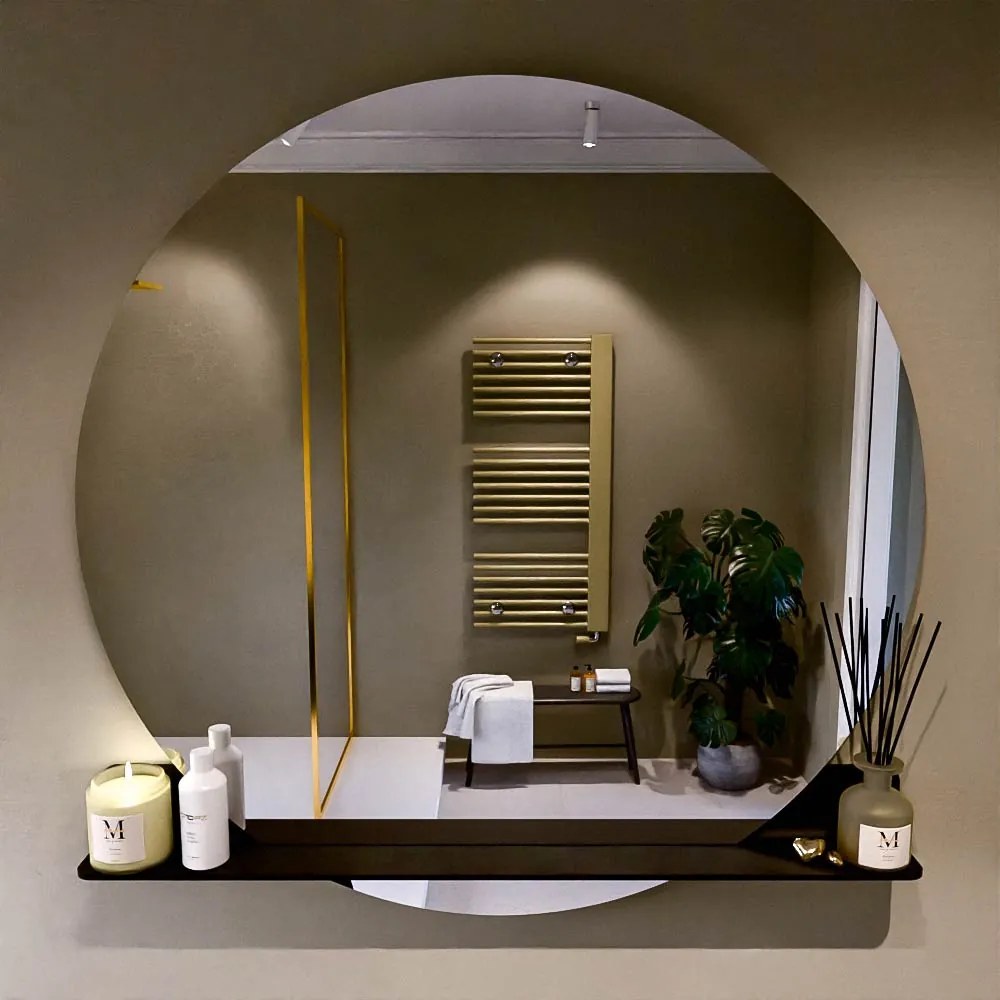 Mondiaz Spot spiegel rond Ø120cm met planchet army