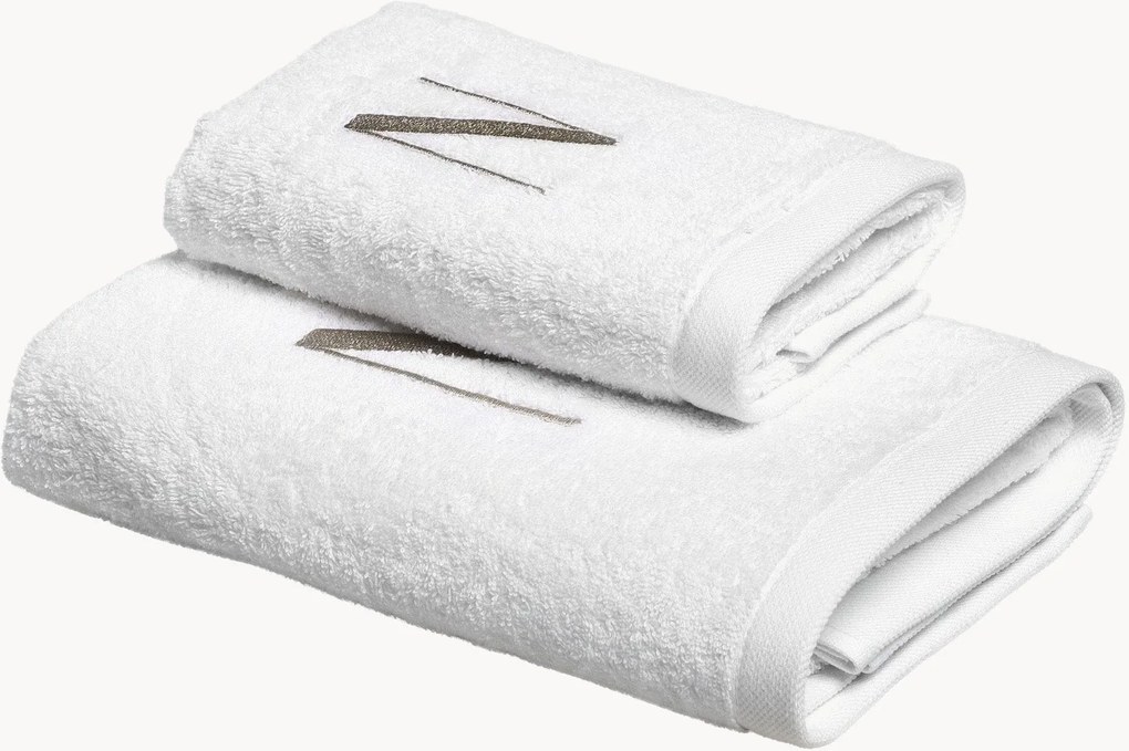 Katoenen handdoekenset Monogram van A tot Z, 2-delig