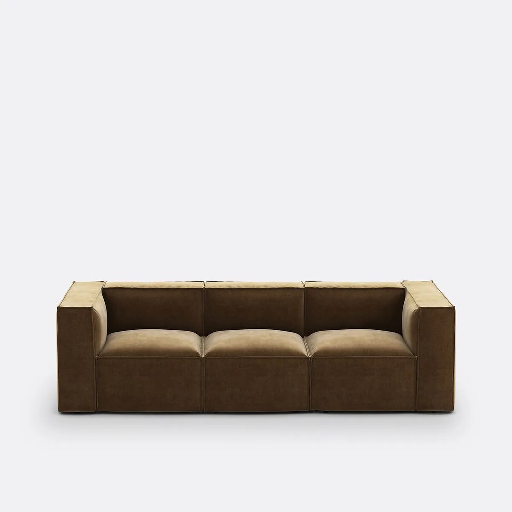 Modulaire bank, 3-zit, vintage ribfluweel Seven