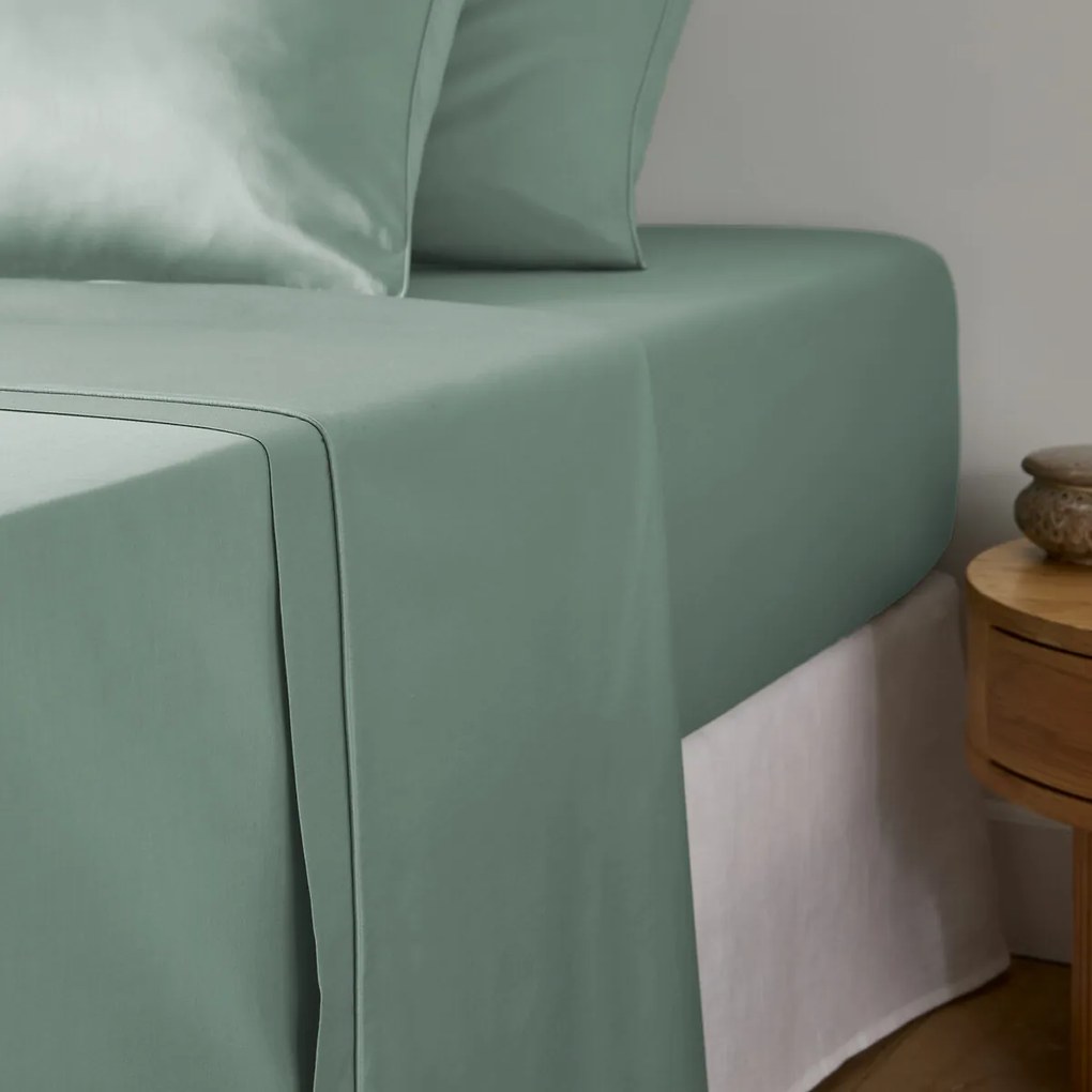 Effen katoenen satijnen laken, 153 draden, Opale