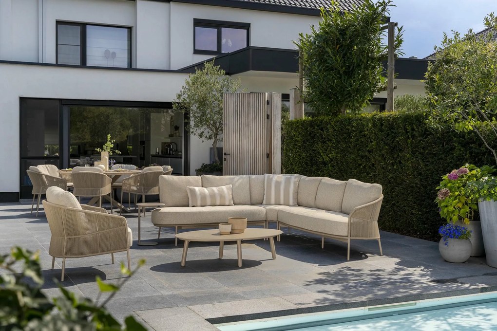 Taste by 4 Seasons Florence hoek loungebank latte *Showroommodel LoungebankLoungeset taupe weerbestendig