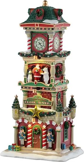 Lemax Santa's Wonderland Kersthuisje - The Village Square Clock Tower - Met Verlichting - 2025