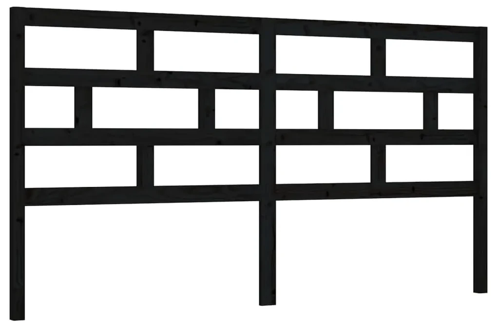 vidaXL Hoofdbord 186x4x100 cm massief grenenhout zwart