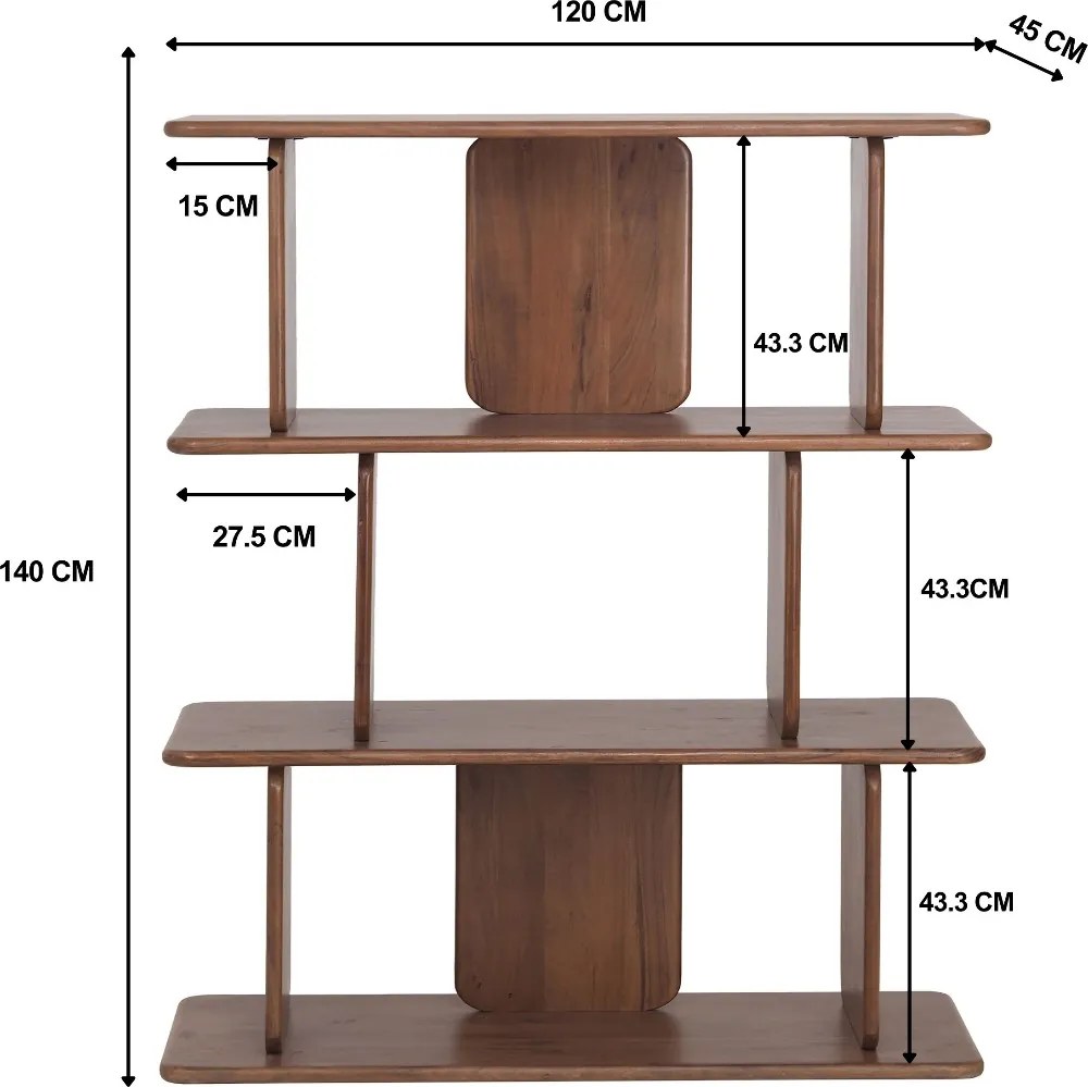 Open Wandkast Bruin - 120x45x140cm.