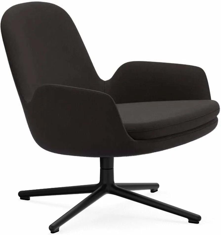 Normann Copenhagen Era Lounge Chair Low Swivel fauteuil met zwart onderstel Fame Hybrid 1601