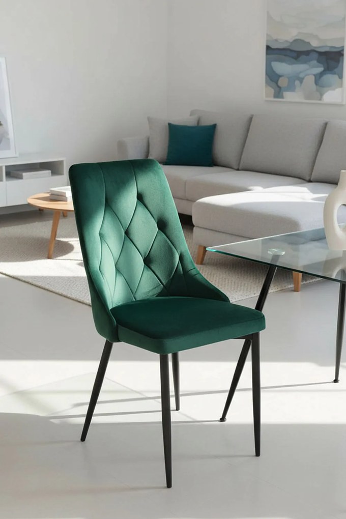 Dolfijn zwart fluwelen stoel