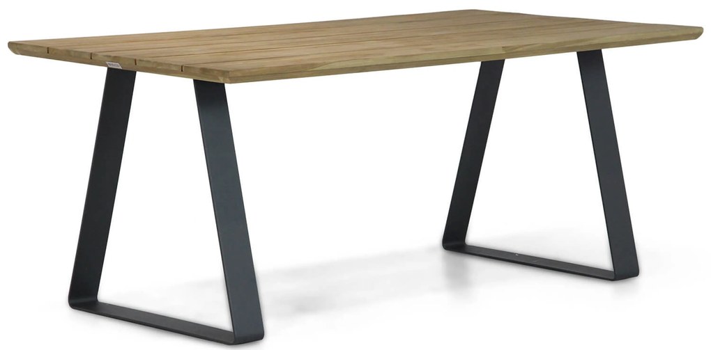 Dining Tuintafel rechthoekig 180 x 100 cm Aluminium/teak Naturel teak Palta
