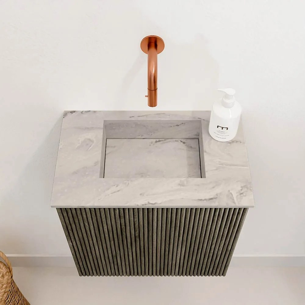 Mondiaz Joya DLux 40cm toiletmeubel shadow met wastafel faye midden zonder kraangat glace