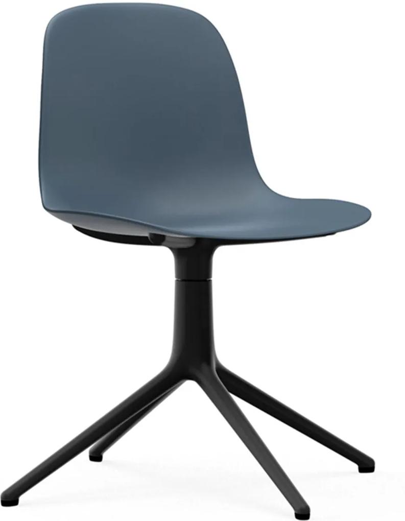Normann Copenhagen Form Chair Swivel stoel met zwart onderstel blauw