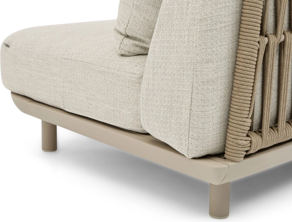 Hoek loungeset 5 personen Outdoor textiel Zand/Beige Coco Dunea