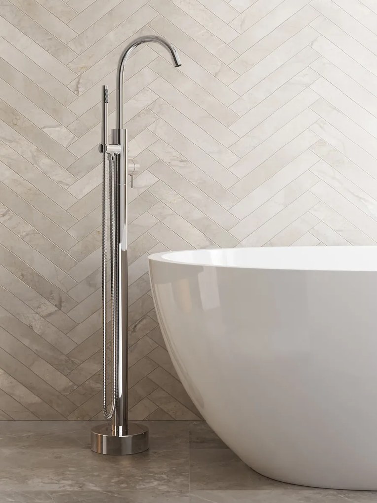 Saniclear Talpa Curved vrijstaande badkraan chroom