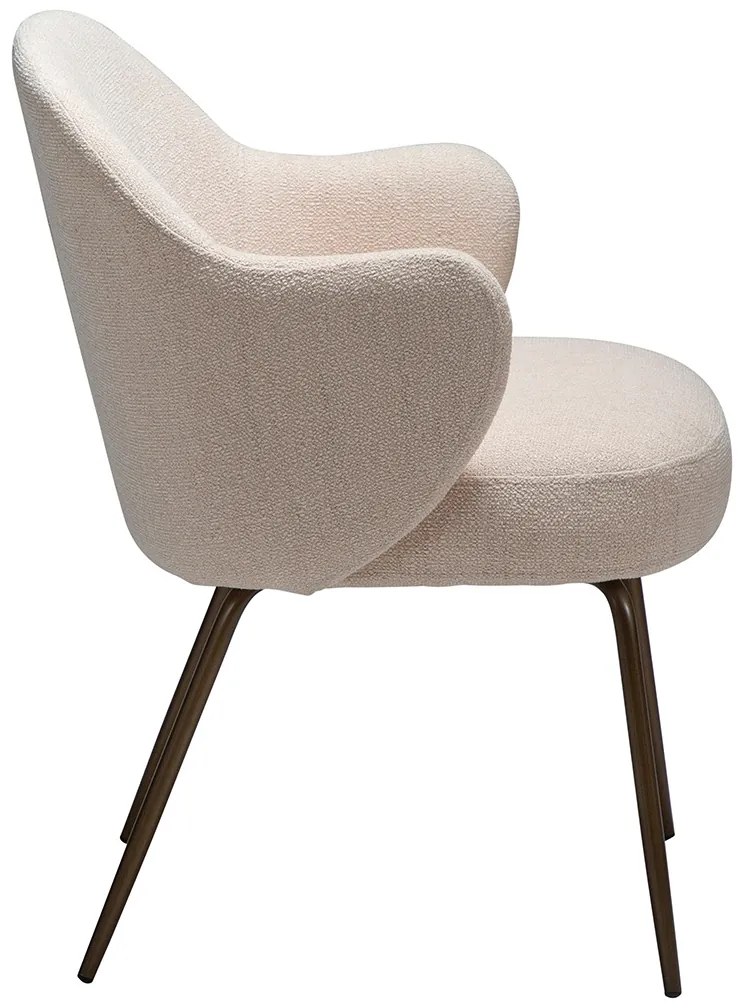 Dan-Form Bae Luxe Eetkamerstoel Met Armleuningen Creole Pink Boucle