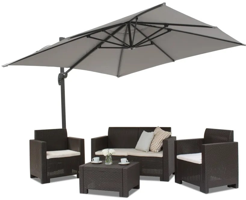 Zweefparasol Siena 3x3m Garden Point grijs