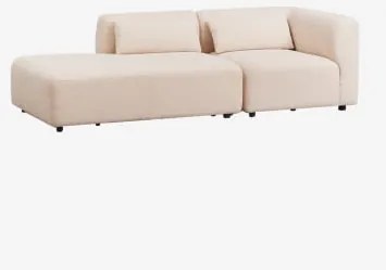 2-delige Modulaire Hoekbank Met Linker Divan Fogler Teddystof Crème Beige - Sklum