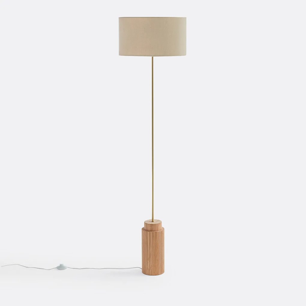 Staande lamp in eik, metaal en linnen, Idna