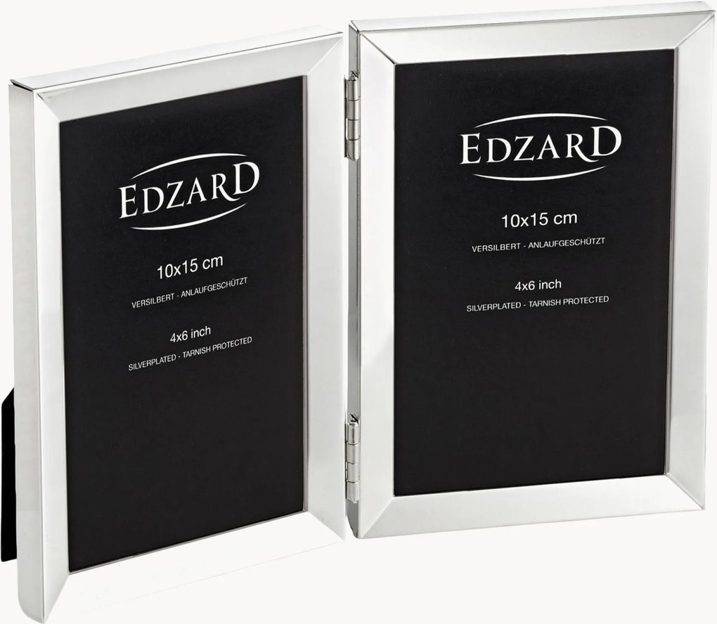 Verzilverde dubbele fotolijst Livorno