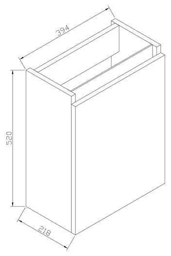 Lambini Designs Orion houten eiken toiletkast rechts