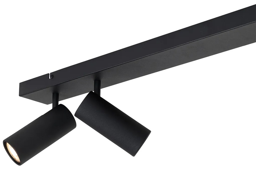 Smart plafondSpot / Opbouwspot / Plafondspot zwart 4-lichts verstelbaar incl. 4 Wifi GU10 50mm - Renna Modern GU10 Binnenverlichting Lamp