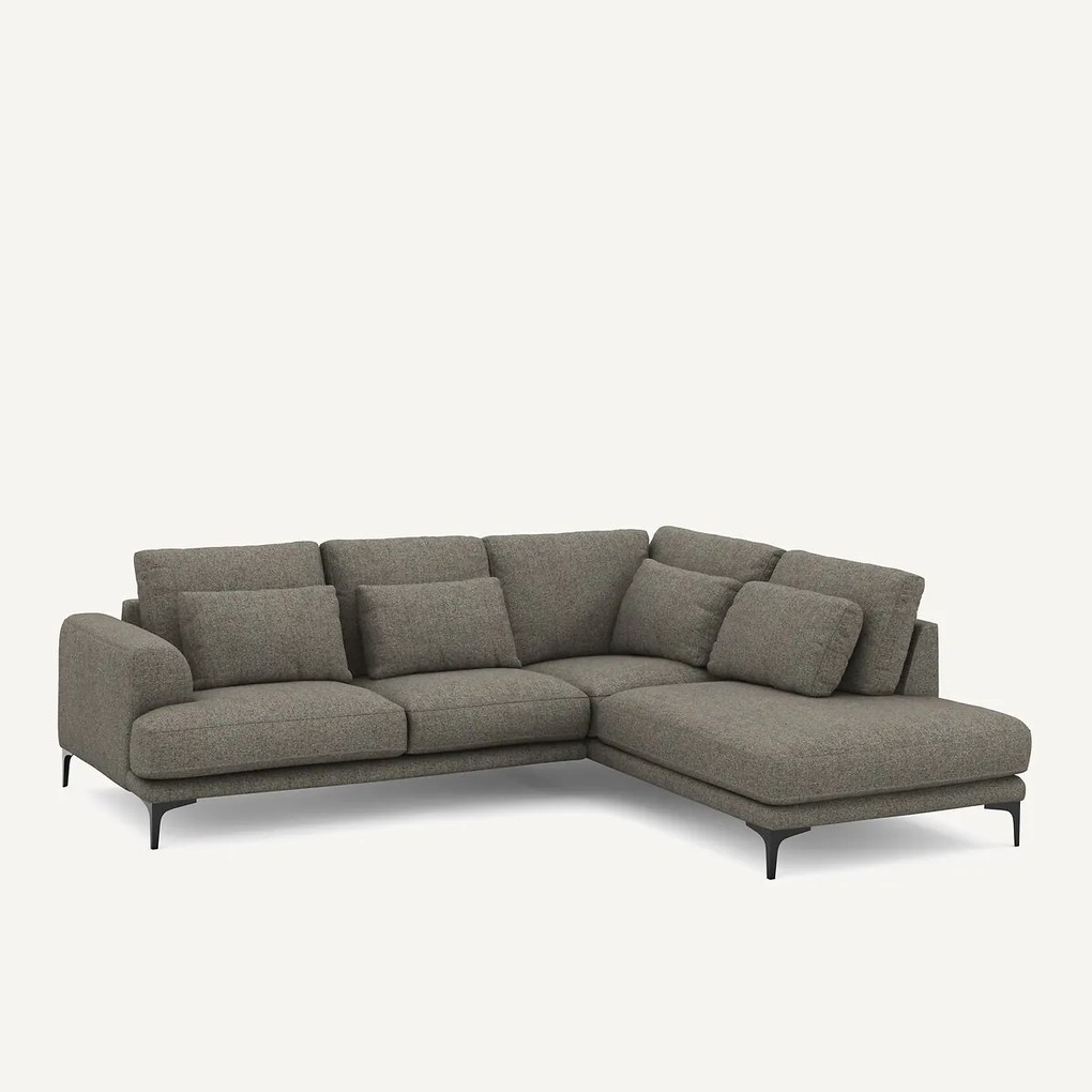 Rechtse hoekbank met leuning in tweed, Marsile