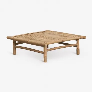 Vierkante Bamboe Tuintafel 75x75 Cm Isendra Bamboe - Sklum
