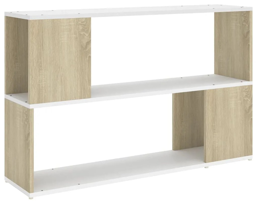 vidaXL Boekenkast 100x24x63 cm spaanplaat wit en sonoma eikenkleurig