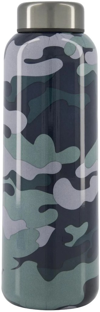 HEMA Isoleerfles 450ml Rvs Dubbelwandig Camouflage (groen)