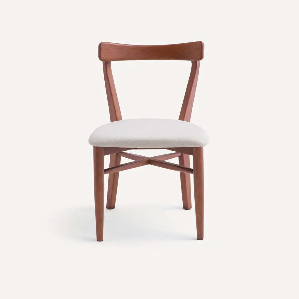 Set van 2 stoelen van eikenhout en katoen/linnen Bree