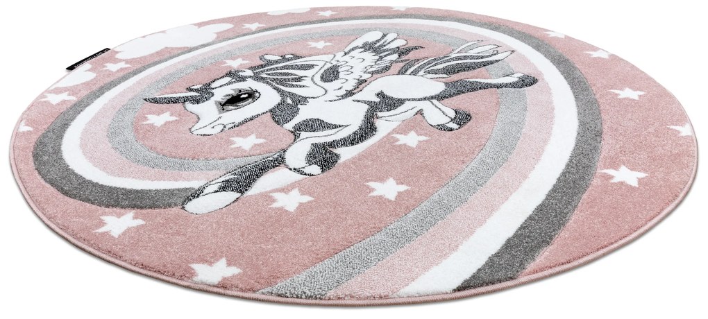 Tapijt PETIT PAARDJES ROND rozekleuring